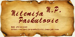 Milenija Paskulović vizit kartica